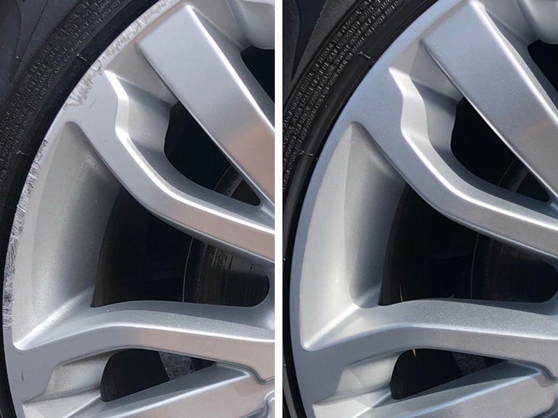 Car Auto Rim Dent Scratch Surface Damages Paint Care black rim